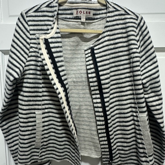 Anthropologie Dolan Left Coast striped moto sweater jacket Size Medium EUC - Picture 6 of 7